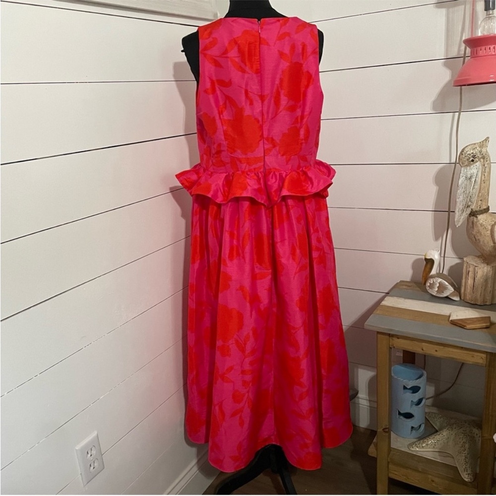 NWT KATE SPADE x TARGET Floral Rose Print Sleeveless Peplum Midi Dress w Pockets - Picture 6 of 13